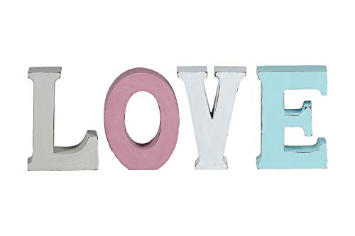 kadoh Schriftzug Love aus Holz zum Aufstellen • Handgemachte Holzbuchstaben in Vintage-Look als Deko (Pastellfarben) Cover