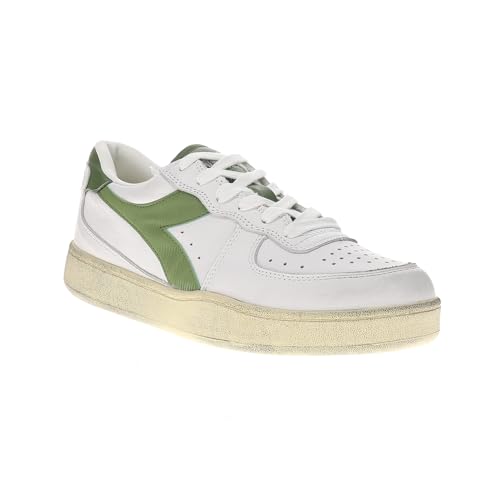 Diadora Mens Mi Basket Low Used Lace Up Sneakers Shoes Casual - Green, White - Size 11.5 M2