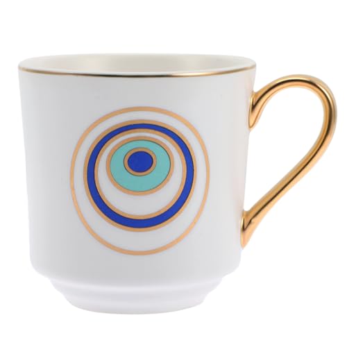OSALADI Hand-Painted Fatima Eye Ceramic Coffee Mug 3.93 X 3.14 X 2.95 in Milk Mug for Home Office Tea Juice Hot Water 1 Pc