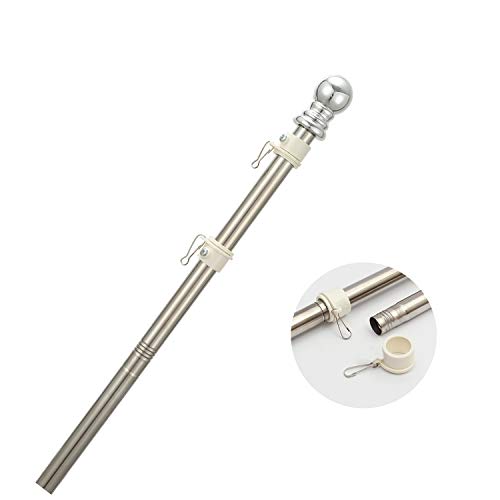 5 FT Flag Pole Kit for House with American, Outdoor Wall Mount Stainless