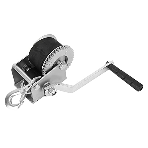 Treuil manuel 600lbs avec sangle polyester 6m et manivelle à 2 vitesses