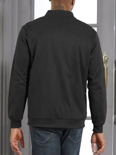 Men's Vintage Lightweight Suede Aviator Jacket Casual Stylish Fall Jackets Full Zip Knit Jackets4