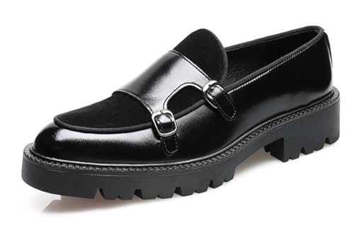 Mens Casual Shoes Slip On Loafers Dress Shoes for Men Fashion Prom Wedding Suede Monk Strap Loafers Comfortable Business Tuxedo Moccasins