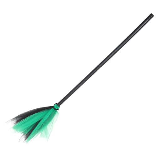 WOONEKY Halloween Witch Supply Besom for Halloween Party Aarel Broom Sturdy Epoxy Paint 1pc