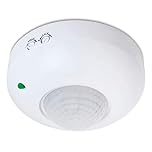 conecto Détecteur de Mouvement extérieur, pour LED et Lampes, Montage Apparent au Plafond 360° Zone de détection 6m, Infrarouge, IP20, Blanc