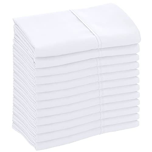 Royale Linens White Pillowcase Set Of 12- King 20"X40" Bed Pillow Cover - 1800 Brushed Microfiber - Wrinkle & Fade Resistant - Bulk Pillow Cases - Hotel Quality Pillow Case 12 Pack (King, White) #TOP1