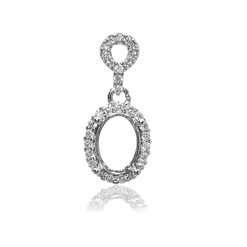 Gryrigns 925 Sterling Silver Pendant Blank Prong Settings 4 Claws