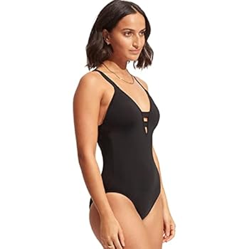 Seafolly Women's Active Deep V Plunge Maillot One Piece