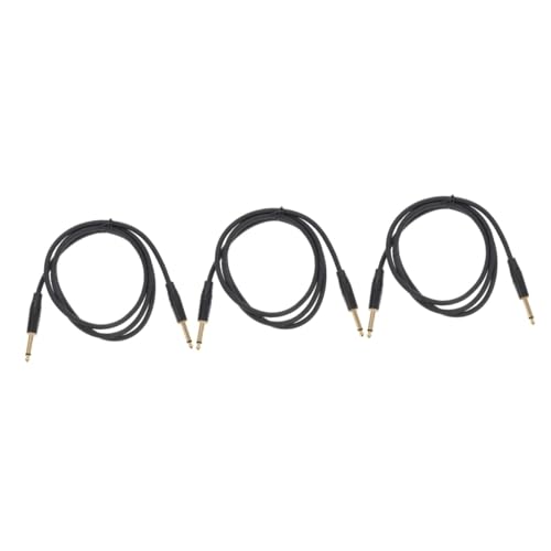 Câble guitare électrique 6.35 mm Toyvian connecteur robuste câble audio jack 3x