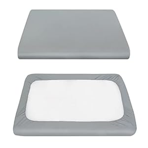 Pack N Play Sheets for 4moms, Organic Cotton Pack N Play Sheets Cover Compatible with 4moms Breeze Plus Playard & Breeze…