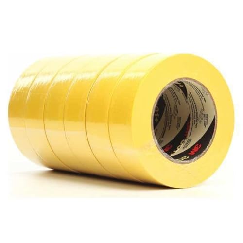 Image of 3M Performance Yellow Masking Tape 301+, 36 mm x 55 m, 6.3 mil | 24 Roll /Case, High Performance Holding and Masking Tape for Automotive, Specialty Vehicle and Industrial Markets