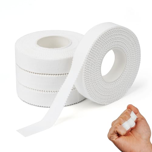 4 pezzi Tape Sportivo con Adesivo, Tape Sportivo Anelastico e Ipoallergenico Nastro per Volley, Nastro Dita,Nastro per Allenamento con i Pesi, Pallavolo,Basket,Pallamano