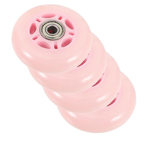 Mikikit Skate Wheels Replacement 70mm Pu Roller Skates Wheels Abec5 Bearings for Boys and Girls and Adults