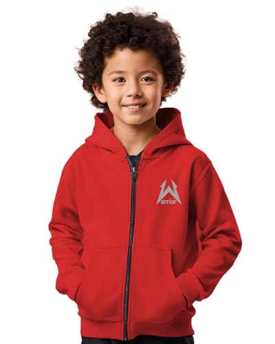 Image of 3Colours RGB Rich Cotton Full Sleeves Zipper Jacket with Hoodies for Unisex Kids-WARRIER