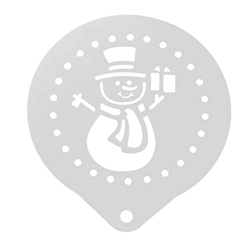 Nuevo Plantilla de café de Navidad de acero inoxidable Plantilla de decoración de pasteles Barista Muñeco de nieve hueco…