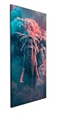Livraison rapide et sûre Éléphant de lumière - Panorama majestueux dans des nébuleuses roses et bleues - 60 x 30 cm - XXL - Impression d\'art sur cadre en bois - Décoration murale - Décoration de salon