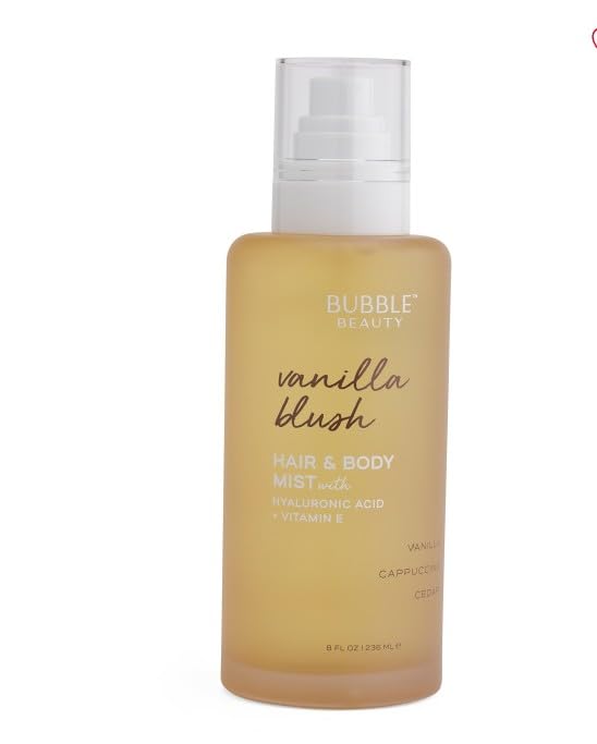 Bubble Beauty Hair & Body Mist – Vanilla Blush | Hyaluronic Acid & Vitamin E | LARGE 8fl oz (1 Each)