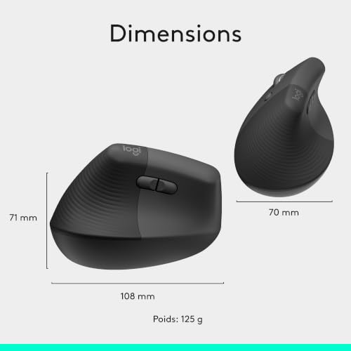 Logitech Lift Left Souris Ergonomique Verticale