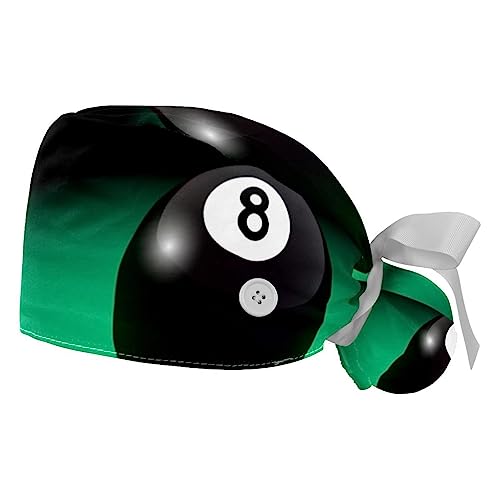 Bonnets bouffants de travail imprimé billard noir pour cuisine et laboratoires de service