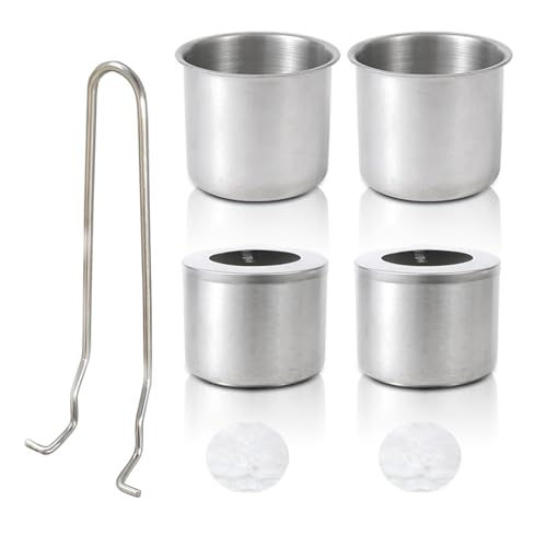 Limtula Brûleurs À Bioéthanol en Acier Inoxydable Pots À Feu À L'éthanol avec Insert Cheminée Table en Fibre Verre pour Intérieur Extérieur