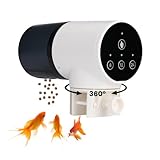 NK Dispensador Automático de Comida para Peces – 200 ml, Pantalla LCD, Programable en Modo Manual/8H/12H/24H, Soporte Giratorio 360°, Control por Botón y Sistema de Fijación Estable