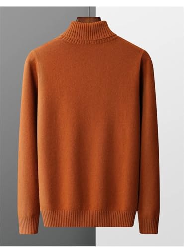 Men's High Neck Wool Solid Color Simple Soft Sweater Casual Slim Fit Business Pullover Knitted Sweater3