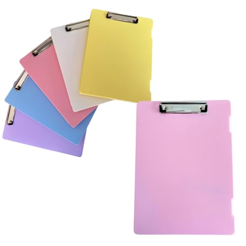 VIKZON - Pack 5 Carpetas Portadocumentos A4 con Pinza - Portafolios A4 Multicolor, Porta Documentos Duro y Resistente para Oficina, Escuela y Negocios