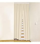 [カーテンくれない] 高断熱 間仕切り「スリットカーテン」リビング階段や玄関の間仕切り レールセット 断熱カーテン 目隠しカーテン アコーディオンカーテン 突っ張り棒 カーテン 色:エクリュ サ...