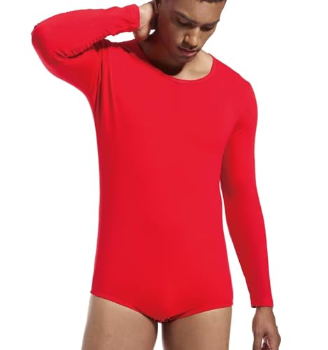Men One Piece Bodysuit Long Sleeve Onesie Pajamas Tops Cotton Romper4