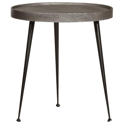 Table basse 3 pcs en bois composite argenté et pieds métal - 6