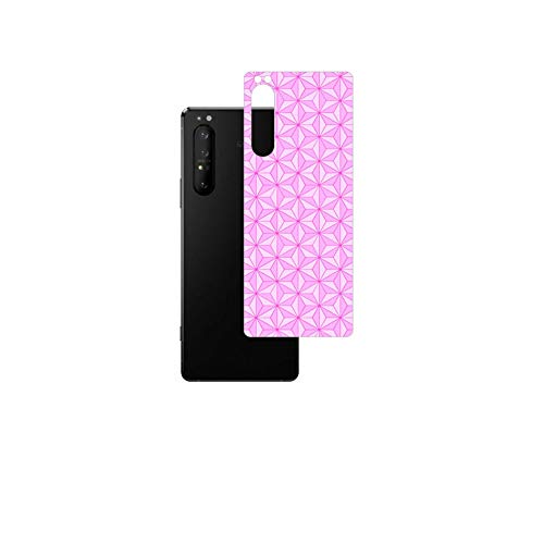 Xperia 1 II 用 背面保護フィルム 和柄プリント 麻の葉 ピンク