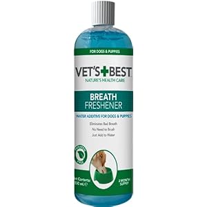 Vet&rsquo;s Best Désodorisant d’haleine Dentaire, Additif d’Eau pour Chiens 500ml
