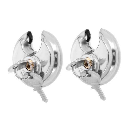 PRETYZOOM Outdoor Heavy Duty Disc Padlocks 2 Pack Keyless Combination Locks for Storage Lockers Bicycles Sheds
