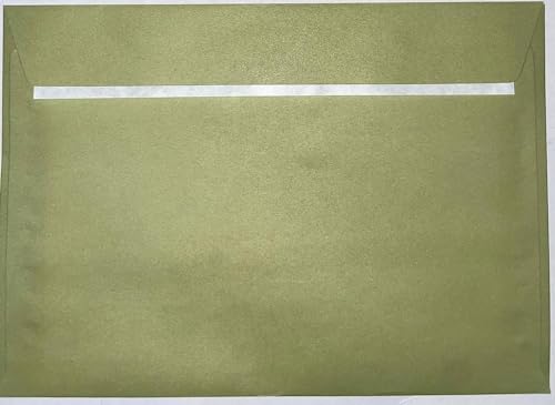 Enveloppes colorées C4 vert olive format 324x229 mm avec patte autocollante pour envoi professionnel