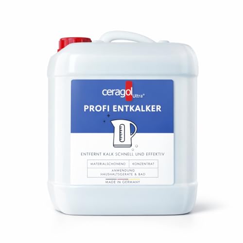 ceragol ultra Profi-Entkalker – hoch-konzentrierter Kalk-Reiniger für Küche und Bad, Flüssig-Entkalker für eine schnelle Entkalkung, 10 l für ca. 100 Anwendungen
