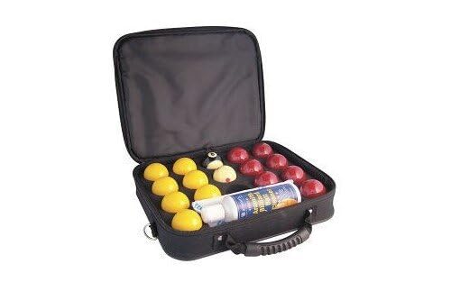 Aramith Super Pro Cup League Pool Balls in Nylon Ball Storage Case (2 inch with 1 7/8 inch White)