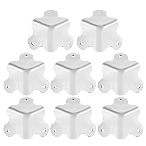 Image of uxcell 30x30x30mm Metal Box Corner Protectors Box Edge Guard Chrome Plating 8pcs