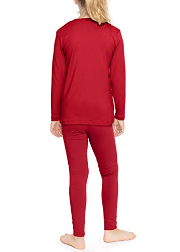 Image of STRETCH IS COMFORT Girls 2 Piece Hoodie Short Sleeve Long Sleeve Crew Neck Top and Leggings Set Kids Thermals Underwear Set