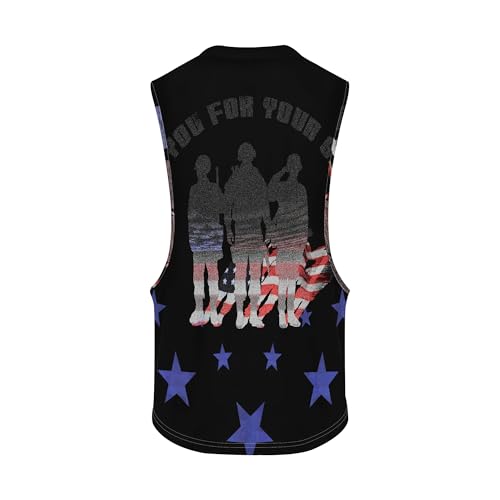 Image of Zhyaj Summer Tanks Top for Men Flag Graphic Print Sleeveless Shirts Casual Working Out Vest T-Shirts Loose-Fit Men's Tank