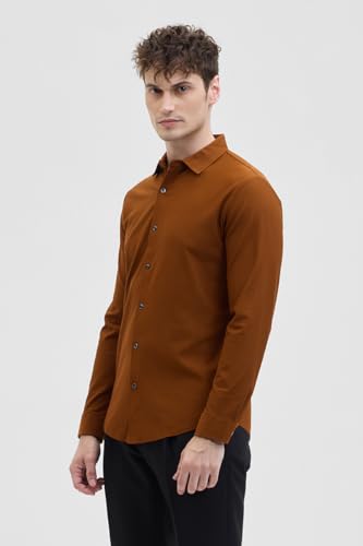 Image of SNITCH PSF Mens Shirts | Slim Fit Design | Poly Blend Fabric, Classic Spread Collar & Full Sleeves, Versatile for Casual & Formal Wear
