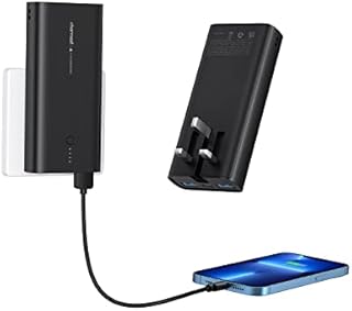 Charmast 10000mAh Power Bank with AC Plug, PD 20W USB C Power Delivery Quick Charge QC 3.0 USB C Battery Pack with Foldable Built-in AC Wall Plug Compatible with iPhone iPad Samsung and More