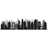 SP13356 New York Skyline Silhouette Cardboard Cutout Standee Standup