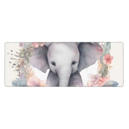 Tapis de souris XXL éléphant antidérapant grand format gaming et bureau