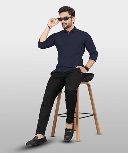 Image of Men's Cotton Full Sleeve Shirt | Regular Fit Casual & Formal Wear with Patch Pocket