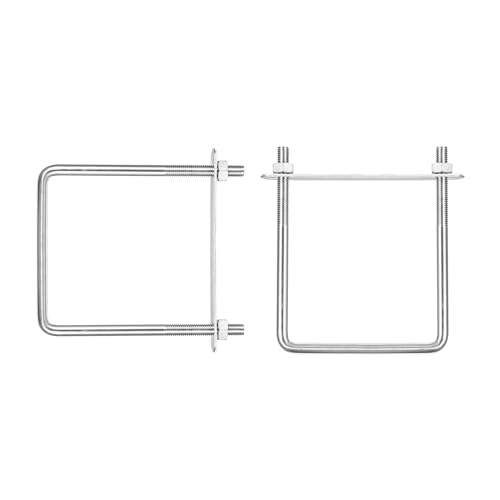 Image of DTGN M8x90x130mm(ThreadxWxL) Square U Bolt - 2Pack - Good for Trailer Pipe Replacement Parts - 304 Stainless Steel U Shape Bolts