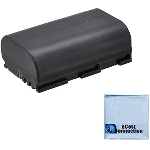 LP-E6 / LP-E6N 2750mAh Battery for Canon EOS 5DS R, EOS 5DS, 5D Mark II, 5D Mark III, 6D, 7D, 60D, 70D and 80D Cameras & an eCostConnection Microfiber Cloth