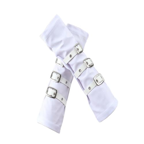 UxicRuya 2 Pieces Fingerless Gloves Arm Sleeves Fashion for Accessories Fancy Dress, White