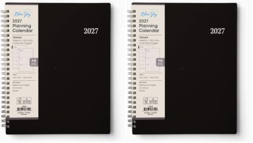 Image of Blue Sky 2027 Weekly and Monthly Planner Calendar, Includes January 2027 - December 2027, 7 inch x 9 inch, Flexible Cover, Wirebound, Laminated Tabs, Enterprise (Pack of 2)