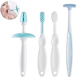 FDBTL 4 Pieces Training Toothbrush Set and Baby Tongue Cleaner, Infant to Toddler Oral Care for 6 to...