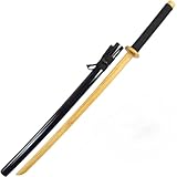 Cool Well 木刀 竹制刀 鞘付 居合練習刀 鞘付き手作り木刀 普及型木刀 居合道刀 素振り用 コスプレ用の天然木刀侍剣 刀の練習 剣道の練習 パーティー 展示 武術 コレクション 練習用 ぬきみち 練習する (D)